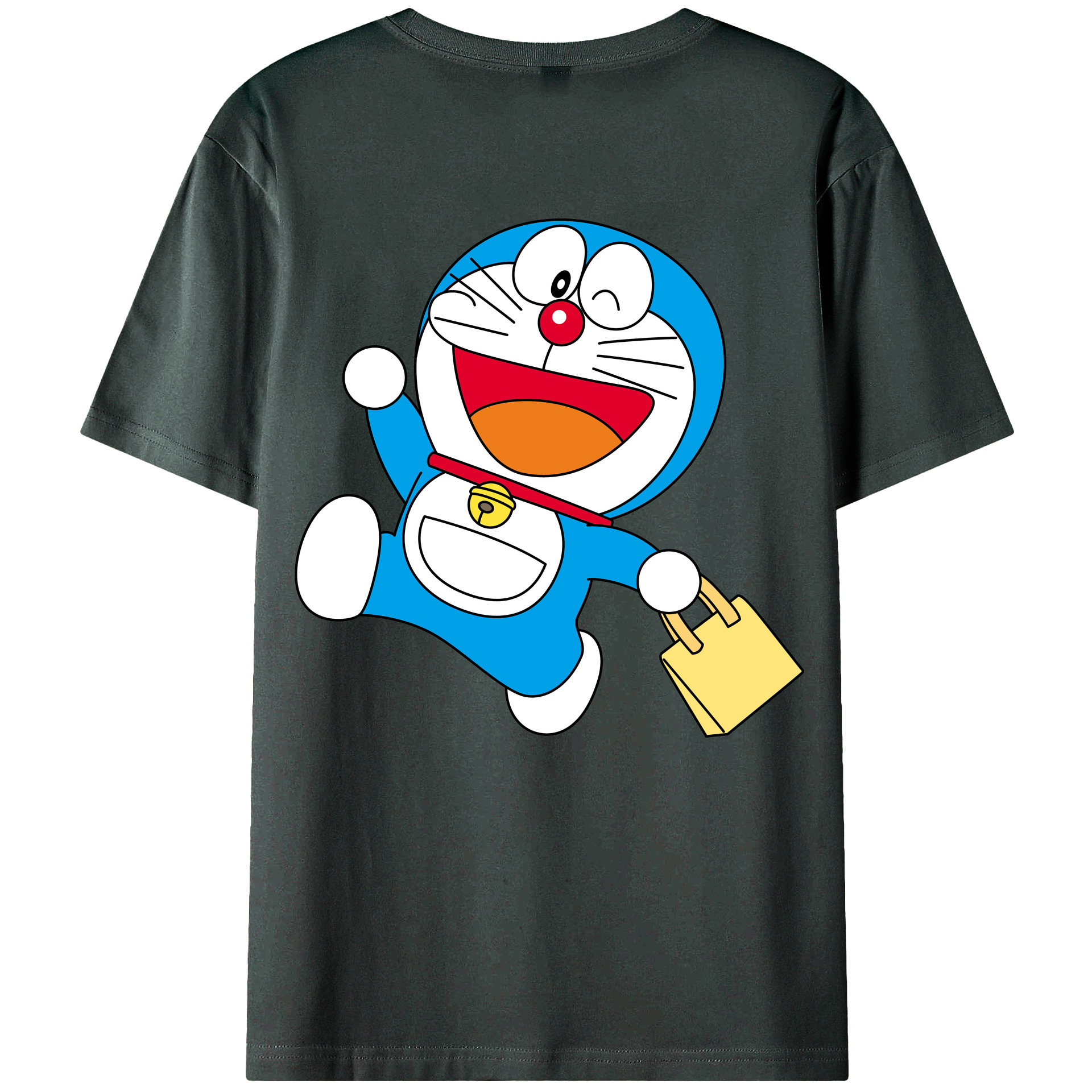 （画像用） ドラえもん Doraemon 綿100％ メンズ半袖Tシャツ（バックプリント） 通気性